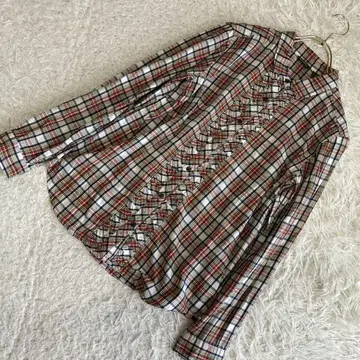 Eddie Bauer 체크 무늬 셔츠 화이트 멀티 컬러 PS 겉옷
