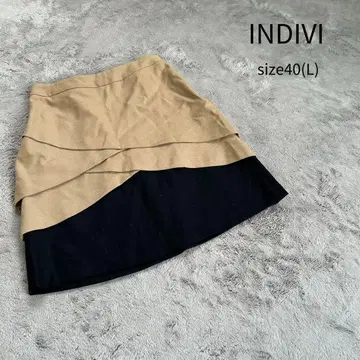 INDIVI 인디비 스커트 캉캉 스커트 무릎 기장 스커트 L