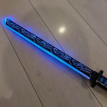 LED 검 블랙/파랑 물결 무늬