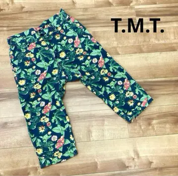 TMT 꽃무늬 리프 무늬 7부 기장 숏팬츠 크롭 팬츠 M
