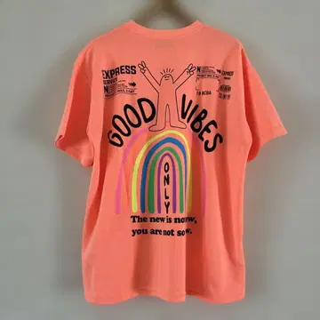 GOOD VIBES T셔츠 코랄 핑크