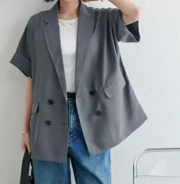 DISCOAT 테크 린넨 반팔 셔츠 자켓