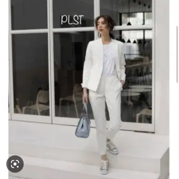 플라스테 plst 린넨 블렌드 컬러리스 자켓 화이트 L