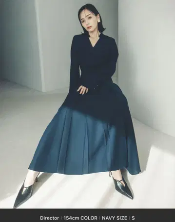 [ 즉시 구매 가능 ] anuans 더블 새틴 노카라 턱 원피스