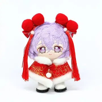 10~12cm 차이나복 세트 빨간색 봉제 인형 의류 옷 이츠누이 앙스타