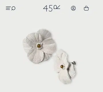 45R 스웨이드 팬지 귀찌 화이트 새상품 액세서리