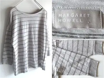 MARGARET HOWELL 린넨 니트 천축 보더 티셔츠 일본제