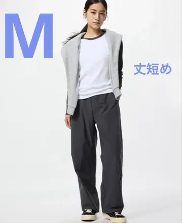 UNIQLO 저지 커브 팬츠 기장 짧은 다크 그레이 M