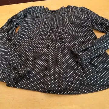 핑크하우스 흑백 도트 긴팔 튜닉