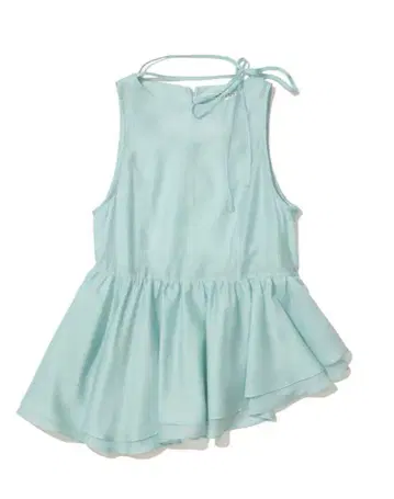 PARTIMENTO WOMEN Tieneck frillblouse sky