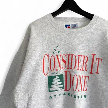 90s RUSSELL 맨투맨 CONSIDER IT DONE 그레이A8