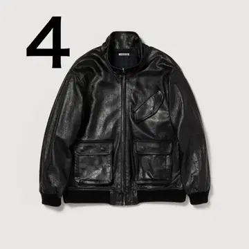 AURALEE 램 레더 집 블루종 4