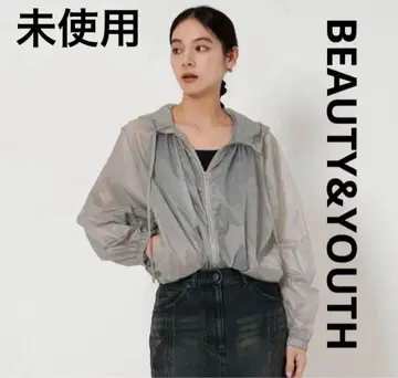 BEAUTY&YOUTH 시어 나일론 숏 후디 시어 아우터