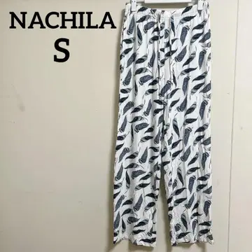 새상품급 NACHILA [ S ] 깃털 무늬 팬츠