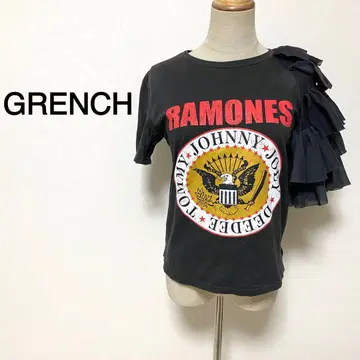 GRENCH 그레이 컬러 프린트 디자인 아지메 T셔츠