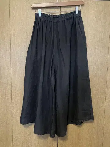 얀마 산업 큐롯 팬츠 블랙 린넨 100%