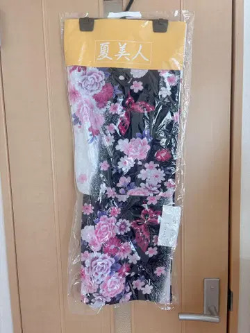 유카타 나비 꽃무늬 블랙 베이스 라메 핑크 갸루 스타일 리젝시 로얄 파티