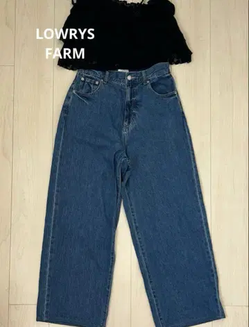 LOWRYS FARM 롤업 루즈 데님 M 사이즈 와이드 팬츠