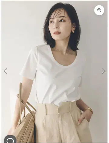 아뉴앙스 실크 터치 코튼 U넥 T