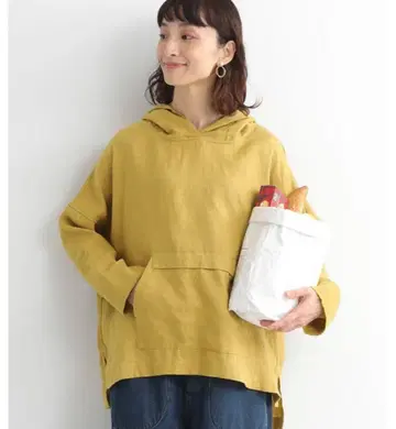 TUTIE 츠치에 린넨 무지 후드 풀오버
