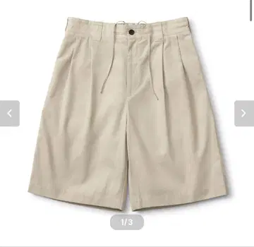 two tuck cotton wide short pants