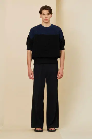 MILAN RIB WIDE STRAIGHT PANTS BLACK 5