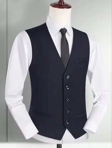 네이비 싱글 브레스 수트 베스트 L(XL)