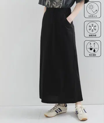 미사용 블랙 롱 스커트