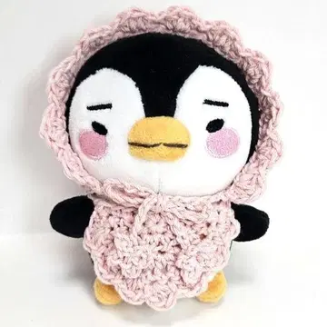 아기 펭귄용 핑크 보닛 모자 턱받이 세트 펭귄 이프니