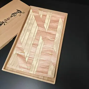 H-707 후쿠로 오비 순수 실크 육통 금실 박 대나무 무늬