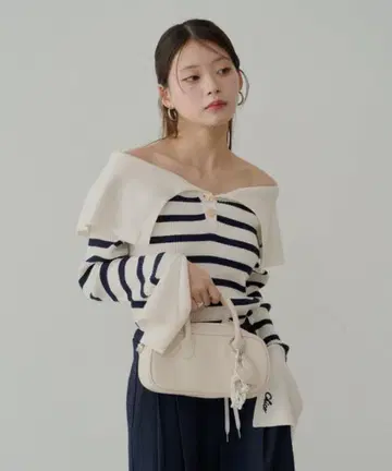 미사용에 가까운 chico 빅 컬러 리브 니트