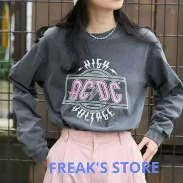 새상품급 FREAK'SSTORE ACDC 롱T 락 티셔츠 프릭스스토어