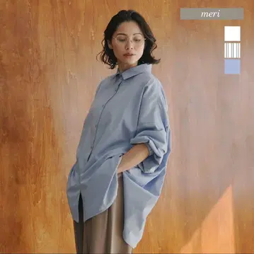 meri 미일리 백개더 셔츠 블루