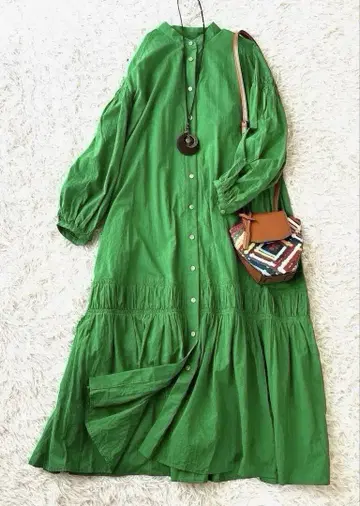새상품급 저널 스탠다드 카프탄 롱 원피스 그린 계열