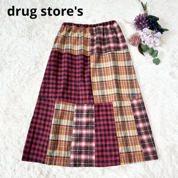 drug store's 드럭 스토어즈 패치워크 플란넬 원단 스커트