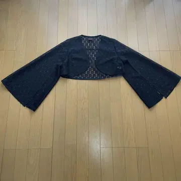 YOKANG 비침 레이스풍 블랙 가디건