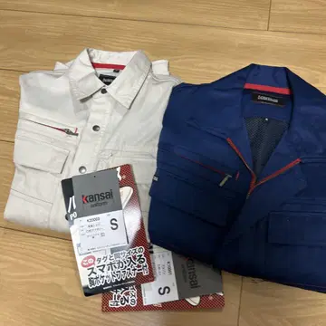 새상품 S 워크맨 Kansai 긴팔 작업옷 & 셔츠 스마트폰 포켓 업무복