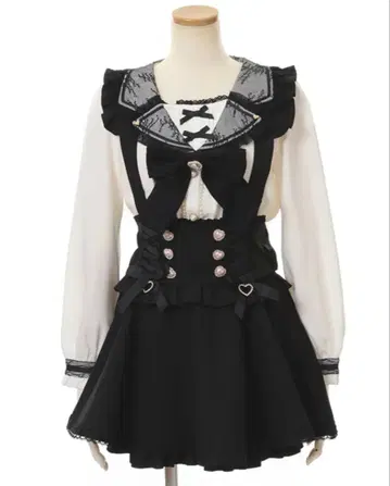 LIZLISA 레이스업 서스펜더 치마바지 이미지 네 번째 장 상품 이미지