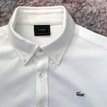 LACOSTE 실버 라코스테 버튼 다운 피케 셔츠