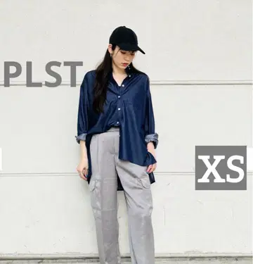 PLST 샹브레이 오버 사이즈 셔츠 XS