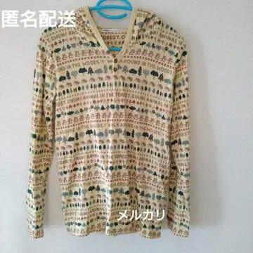 rough 곰돌이&고슴도치 패턴 후드 부착 긴팔 셔츠