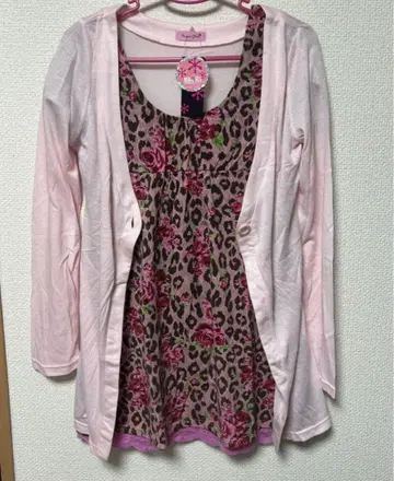 미사용 새상품 MA*RS 표범 장미 패턴 셋업