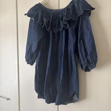 새상품급 비어즐리 카라 자수 데님 풀오버
