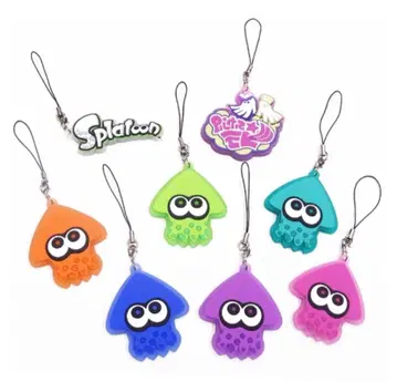 스프라툰 Splatoon 전 8종 세트 이카스 클리어 러버 스트랩