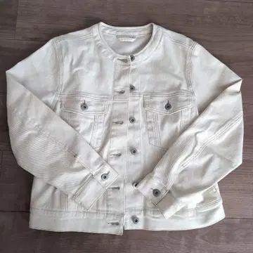 grove 노카라 데님 자켓 아이보리 S 사이즈