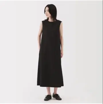 무인양품 스트레치 축구 슬리브리스 원피스 S 블랙
