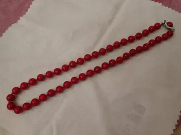 빨간색 레드 비즈 목걸이 8mm 구슬