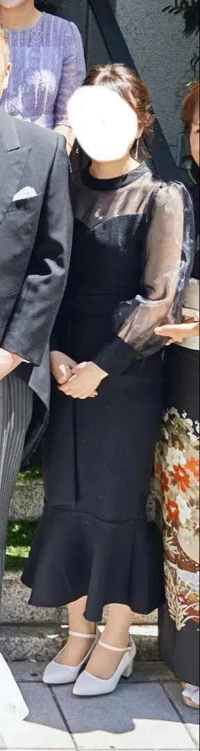 시스루 리본 머메이드 드레스