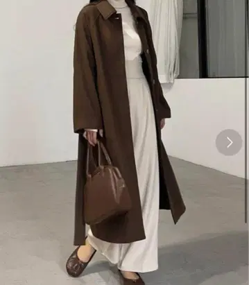 Louere 롱 원피스 스텐 칼라 벨트 코트