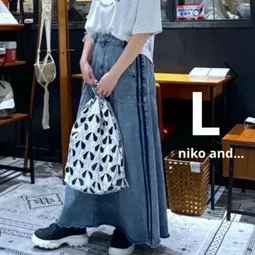 niko and - 사이드 라인 데님 스커트